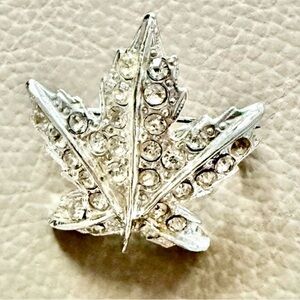St. John Silver Leaf Brooch